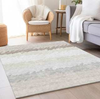 Piper Looms Chantille Stripes ACN736 Ivory Machine Washable Area Rug Lifestyle Image Feature