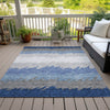 Piper Looms Chantille Stripes ACN736 Navy Machine Washable Area Rug Outdoor Lifestyle Image Feature