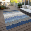 Piper Looms Chantille Stripes ACN736 Navy Machine Washable Area Rug Outdoor Lifestyle Image Feature