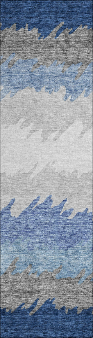 Piper Looms Chantille Stripes ACN736 Navy Machine Washable Area Rug Runner Main Image