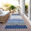 Piper Looms Chantille Stripes ACN736 Navy Machine Washable Area Rug Runner Outdoor Lifestyle Image Feature