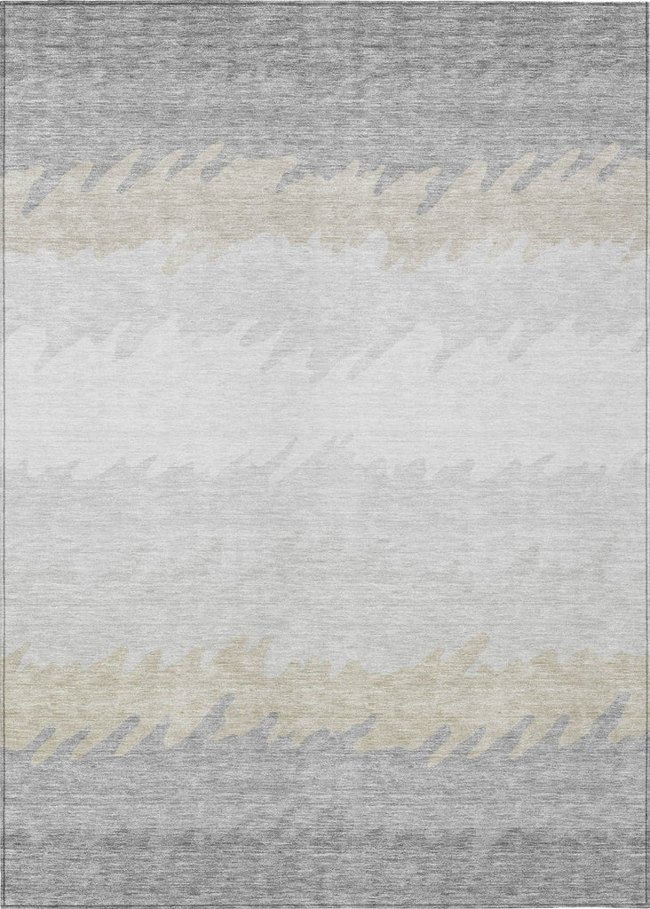 Piper Looms Chantille Stripes ACN736 Silver Machine Washable Area Rug main image