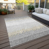 Piper Looms Chantille Stripes ACN736 Silver Machine Washable Area Rug Outdoor Lifestyle Image Feature