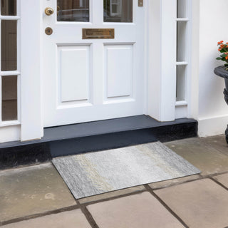 Piper Looms Chantille Stripes ACN736 Silver Machine Washable Area Rug Scatter Outdoor Lifestyle Image Feature