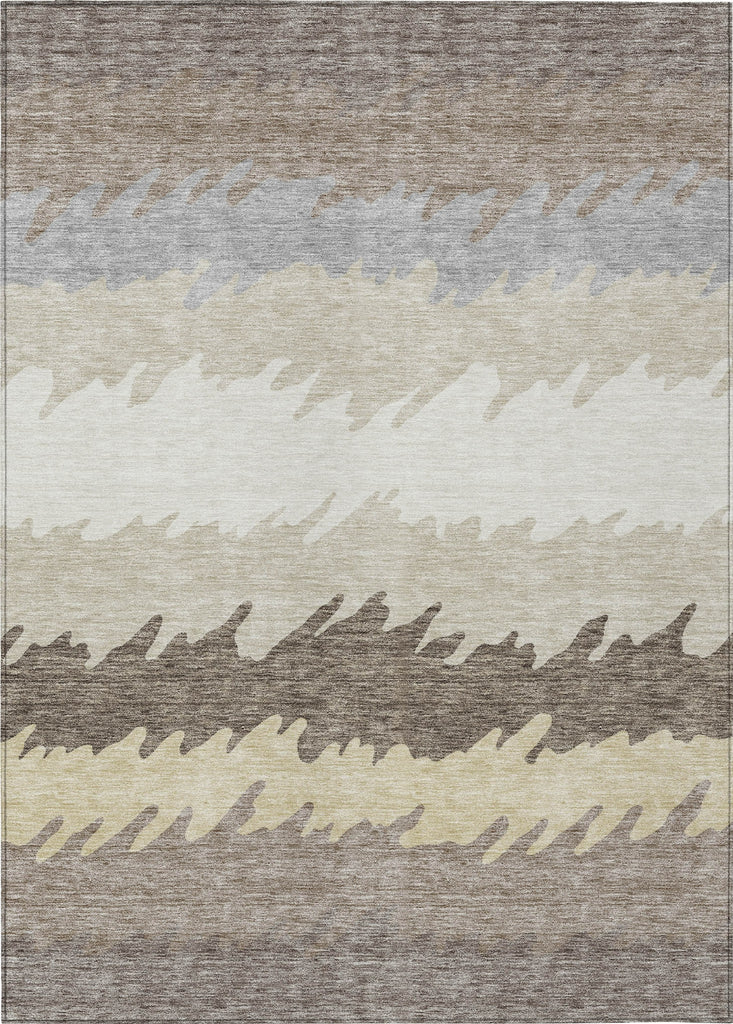Piper Looms Chantille Stripes ACN736 Taupe Machine Washable Area Rug main image