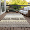 Piper Looms Chantille Stripes ACN736 Taupe Machine Washable Area Rug Outdoor Lifestyle Image Feature