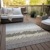 Piper Looms Chantille Stripes ACN736 Taupe Machine Washable Area Rug Outdoor Lifestyle Image Feature
