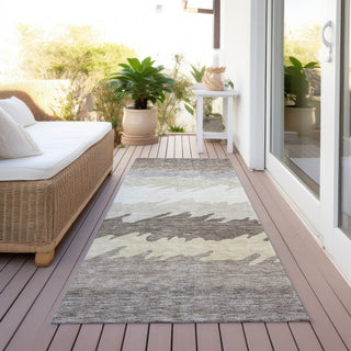 Piper Looms Chantille Stripes ACN736 Taupe Machine Washable Area Rug Runner Outdoor Lifestyle Image Feature