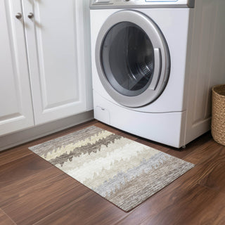 Piper Looms Chantille Stripes ACN736 Taupe Machine Washable Area Rug Scatter Lifestyle Image Feature
