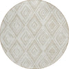 Piper Looms Chantille Diamond ACN737 Beige Machine Washable Area Rug Round Main Image