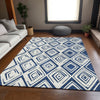 Piper Looms Chantille Diamond ACN737 Navy Machine Washable Area Rug Lifestyle Image Feature