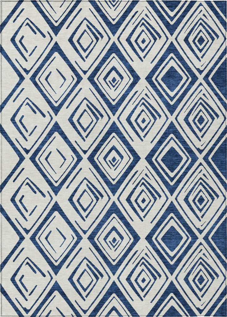 Piper Looms Chantille Diamond ACN737 Navy Machine Washable Area Rug main image