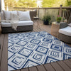 Piper Looms Chantille Diamond ACN737 Navy Machine Washable Area Rug Outdoor Lifestyle Image Feature