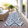 Piper Looms Chantille Diamond ACN737 Navy Machine Washable Area Rug Runner Outdoor Lifestyle Image Feature