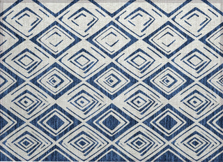 Piper Looms Chantille Diamond ACN737 Navy Machine Washable Area Rug Scatter Main Image