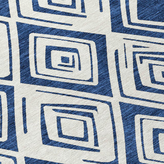 Piper Looms Chantille Diamond ACN737 Navy Machine Washable Area Rug Swatch Image