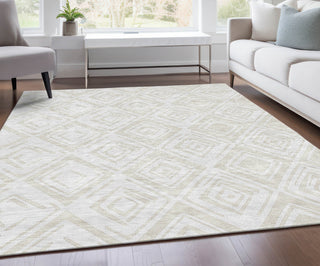 Piper Looms Chantille Diamond ACN737 Pearl Machine Washable Area Rug Lifestyle Image Feature