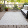 Piper Looms Chantille Diamond ACN737 Pearl Machine Washable Area Rug Outdoor Lifestyle Image Feature