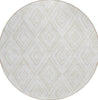 Piper Looms Chantille Diamond ACN737 Pearl Machine Washable Area Rug Round Main Image