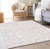 Piper Looms Chantille Diamond ACN737 Pink Machine Washable Area Rug Lifestyle Image Feature