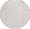 Piper Looms Chantille Diamond ACN737 Pink Machine Washable Area Rug Round Main Image