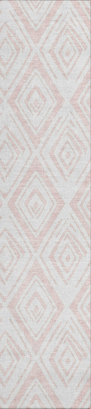 Piper Looms Chantille Diamond ACN737 Pink Machine Washable Area Rug Runner Main Image