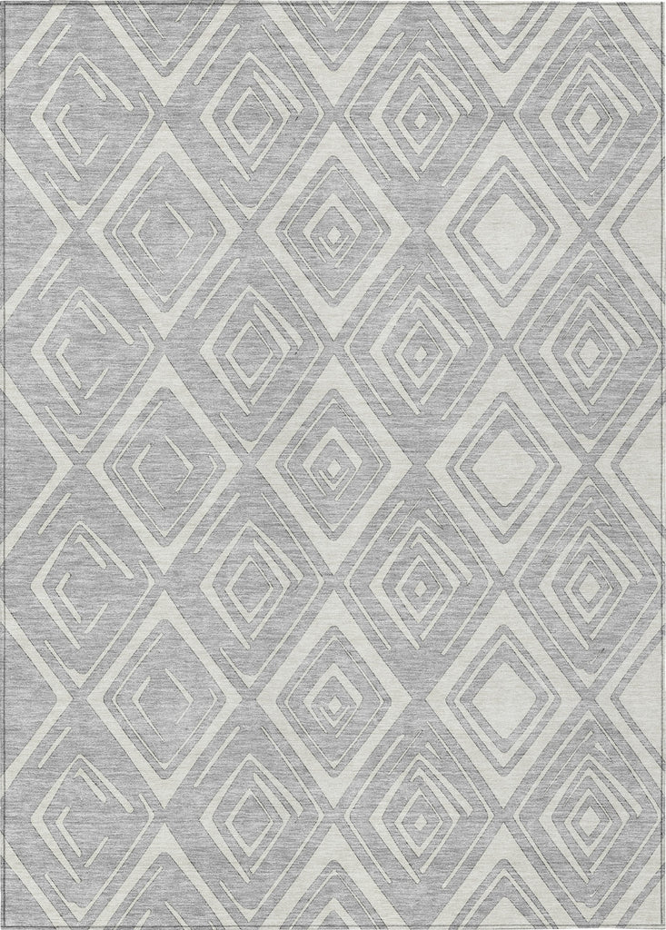 Piper Looms Chantille Diamond ACN737 Silver Machine Washable Area Rug main image