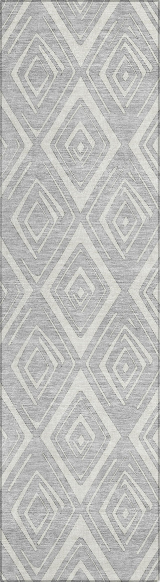 Piper Looms Chantille Diamond ACN737 Silver Machine Washable Area Rug Runner Main Image