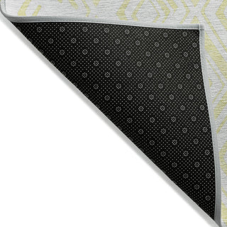 Piper Looms Chantille Diamond ACN737 Yellow Machine Washable Area Rug Backing Image