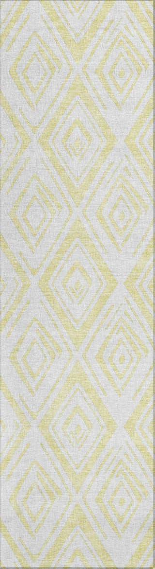 Piper Looms Chantille Diamond ACN737 Yellow Machine Washable Area Rug Runner Main Image