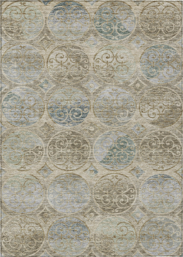 Piper Looms Chantille Circles ACN738 Beige Machine Washable Area Rug main image