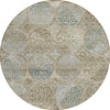 Piper Looms Chantille Circles ACN738 Beige Machine Washable Area Rug Round Main Image
