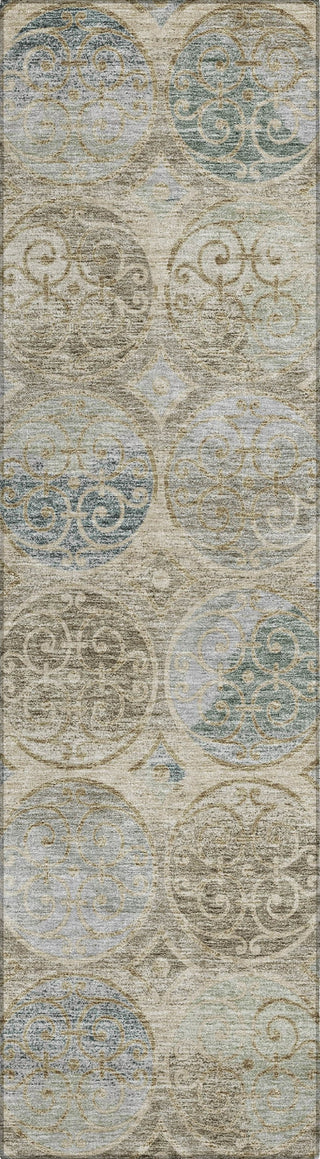 Piper Looms Chantille Circles ACN738 Beige Machine Washable Area Rug Runner Main Image
