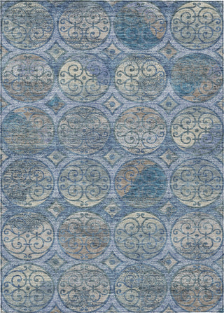 Piper Looms Chantille Circles ACN738 Blue Machine Washable Area Rug main image