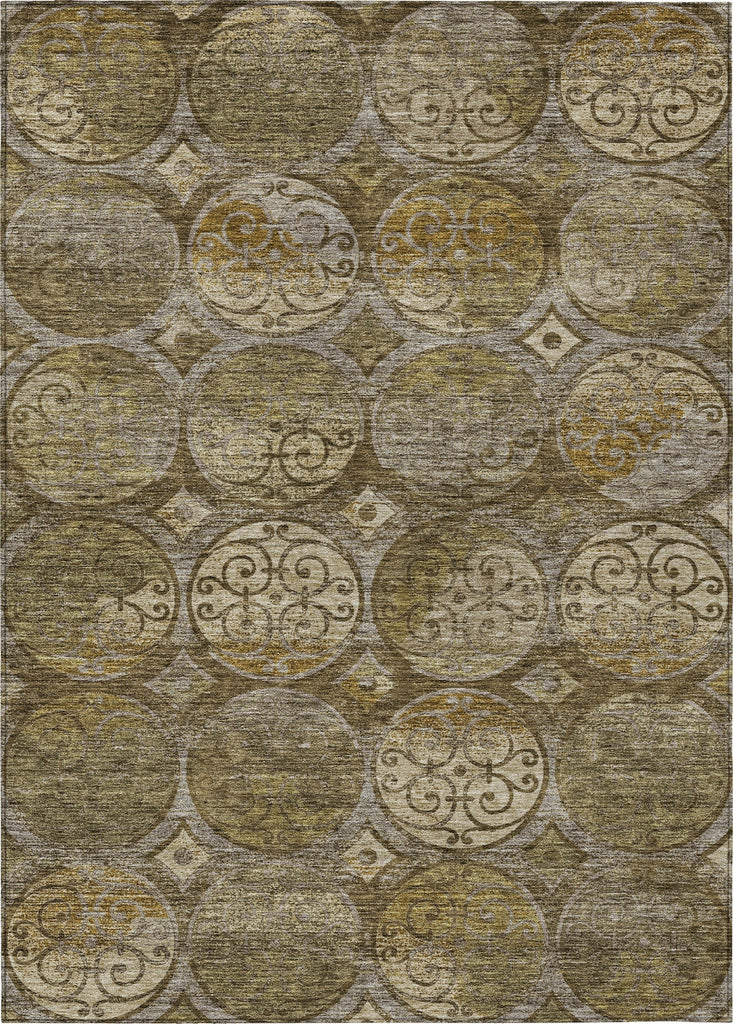 Piper Looms Chantille Circles ACN738 Brown Machine Washable Area Rug main image