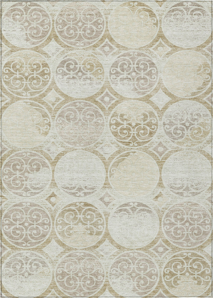 Piper Looms Chantille Circles ACN738 Ivory Machine Washable Area Rug main image
