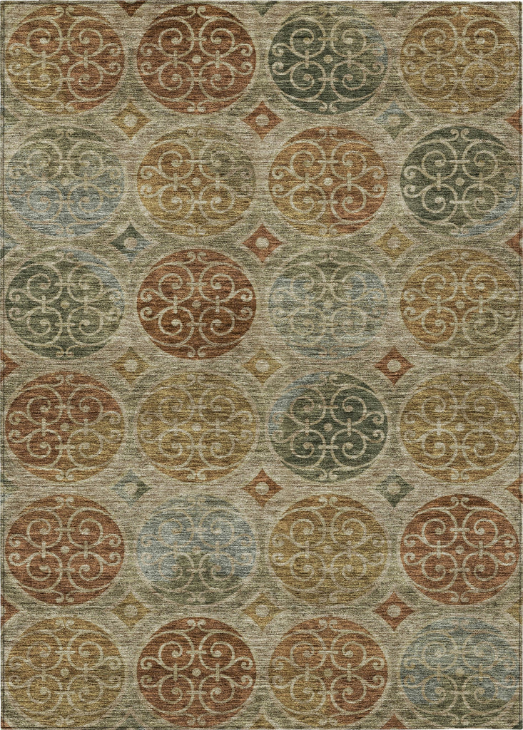 Piper Looms Chantille Circles ACN738 Taupe Machine Washable Area Rug main image