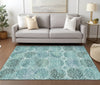 Piper Looms Chantille Circles ACN738 Teal Machine Washable Area Rug Lifestyle Image Feature