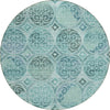 Piper Looms Chantille Circles ACN738 Teal Machine Washable Area Rug Round Main Image