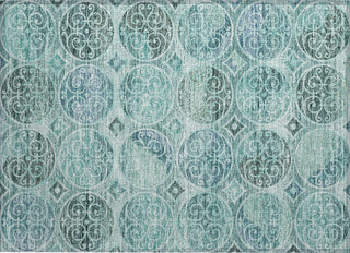 Piper Looms Chantille Circles ACN738 Teal Machine Washable Area Rug Scatter Main Image
