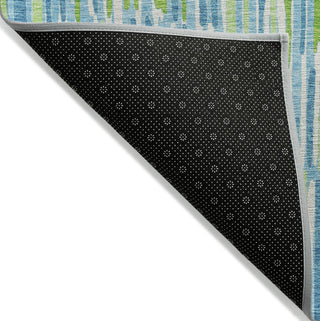Piper Looms Chantille Lines ACN739 Aqua Machine Washable Area Rug Backing Image