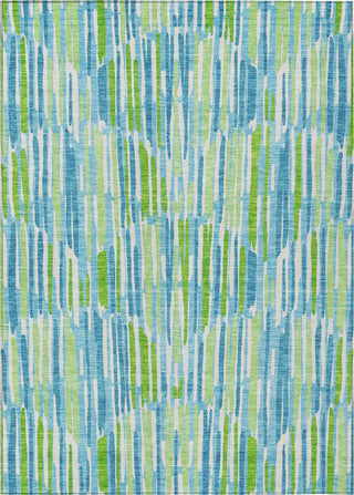 Piper Looms Chantille Lines ACN739 Aqua Machine Washable Area Rug main image