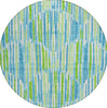 Piper Looms Chantille Lines ACN739 Aqua Machine Washable Area Rug Round Main Image