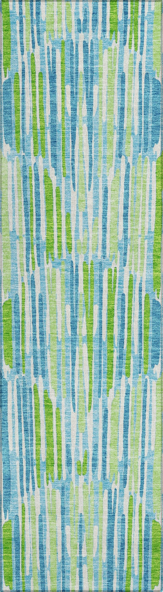 Piper Looms Chantille Lines ACN739 Aqua Machine Washable Area Rug Runner Main Image