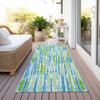 Piper Looms Chantille Lines ACN739 Aqua Machine Washable Area Rug Runner Outdoor Lifestyle Image Feature