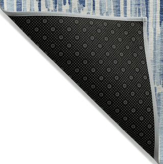 Piper Looms Chantille Lines ACN739 Blue Machine Washable Area Rug Backing Image