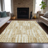 Piper Looms Chantille Lines ACN739 Gold Machine Washable Area Rug Lifestyle Image Feature