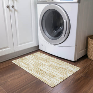 Piper Looms Chantille Lines ACN739 Gold Machine Washable Area Rug Scatter Lifestyle Image Feature