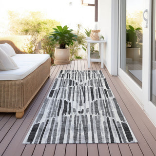 Piper Looms Chantille Lines ACN739 Gray Machine Washable Area Rug Runner Outdoor Lifestyle Image Feature