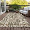 Piper Looms Chantille Lines ACN739 Mocha Machine Washable Area Rug Outdoor Lifestyle Image Feature